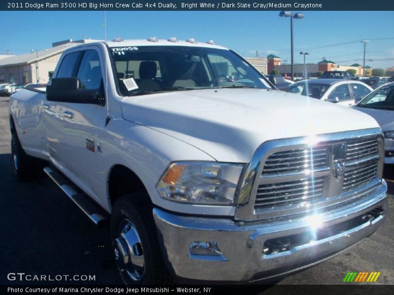 Bright White / Dark Slate Gray/Medium Graystone 2011 Dodge Ram 3500 HD Big Horn Crew Cab 4x4 Dually