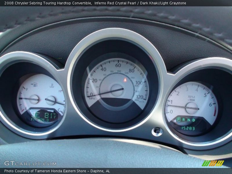 Inferno Red Crystal Pearl / Dark Khaki/Light Graystone 2008 Chrysler Sebring Touring Hardtop Convertible