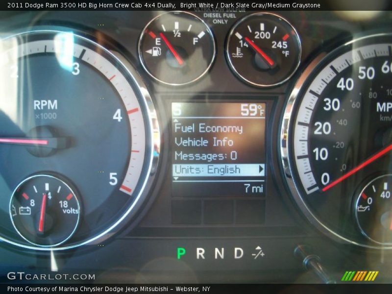 Bright White / Dark Slate Gray/Medium Graystone 2011 Dodge Ram 3500 HD Big Horn Crew Cab 4x4 Dually