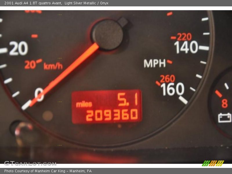 Light Silver Metallic / Onyx 2001 Audi A4 1.8T quattro Avant