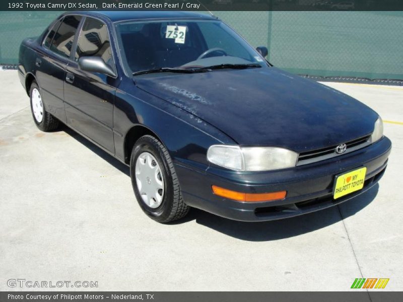 Dark Emerald Green Pearl / Gray 1992 Toyota Camry DX Sedan