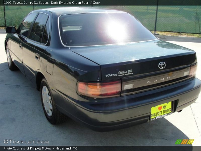 Dark Emerald Green Pearl / Gray 1992 Toyota Camry DX Sedan
