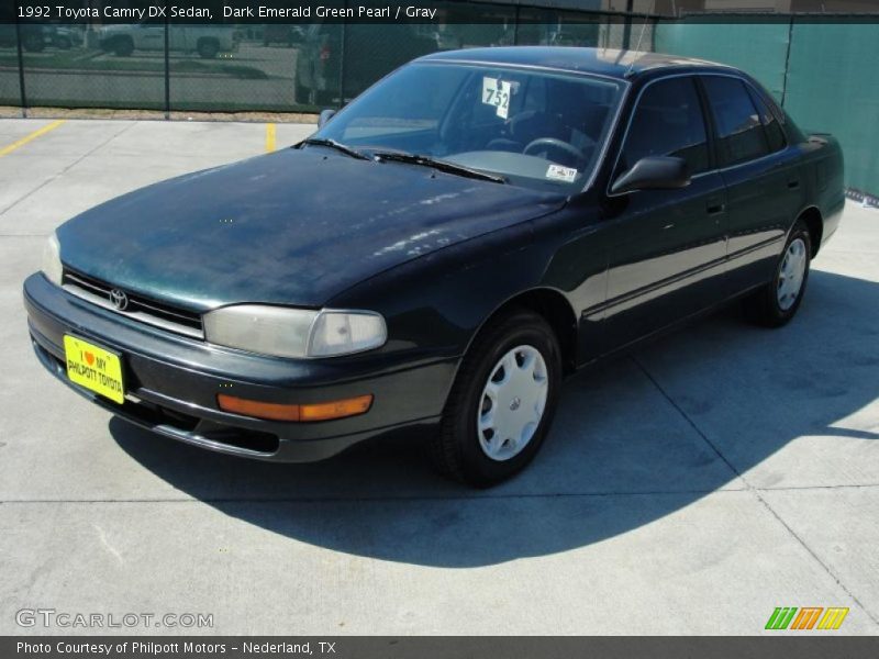 Dark Emerald Green Pearl / Gray 1992 Toyota Camry DX Sedan