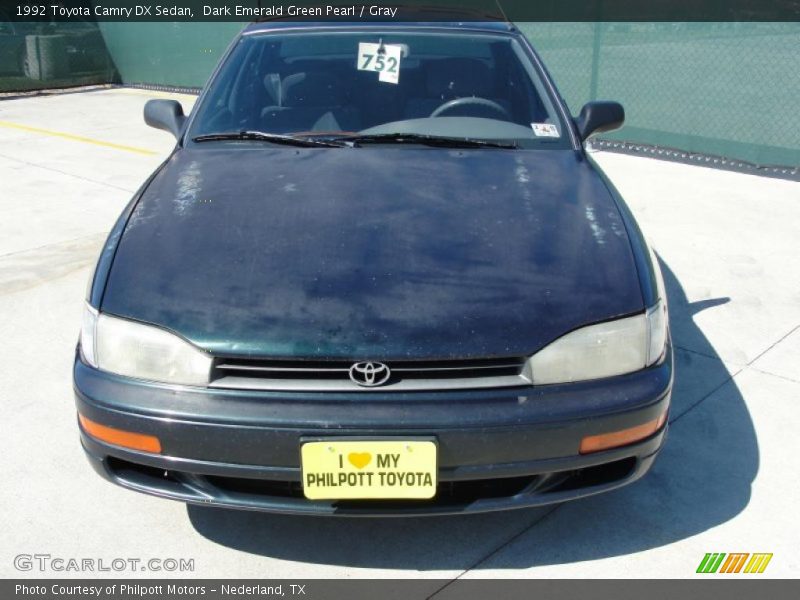 Dark Emerald Green Pearl / Gray 1992 Toyota Camry DX Sedan