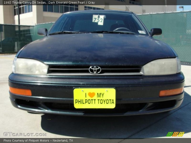 Dark Emerald Green Pearl / Gray 1992 Toyota Camry DX Sedan