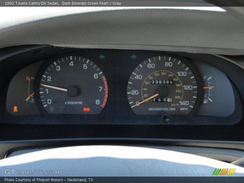 Dark Emerald Green Pearl / Gray 1992 Toyota Camry DX Sedan