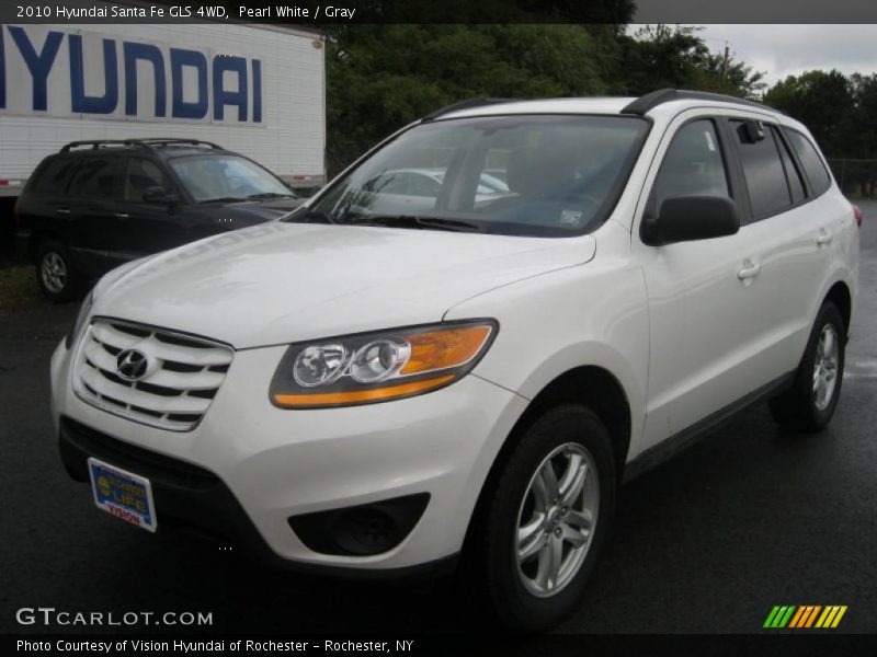 Pearl White / Gray 2010 Hyundai Santa Fe GLS 4WD