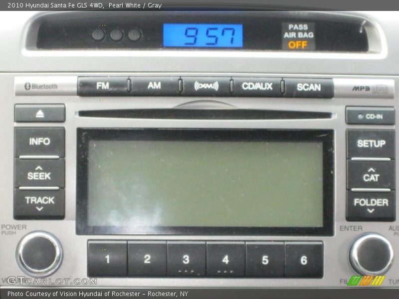 Pearl White / Gray 2010 Hyundai Santa Fe GLS 4WD