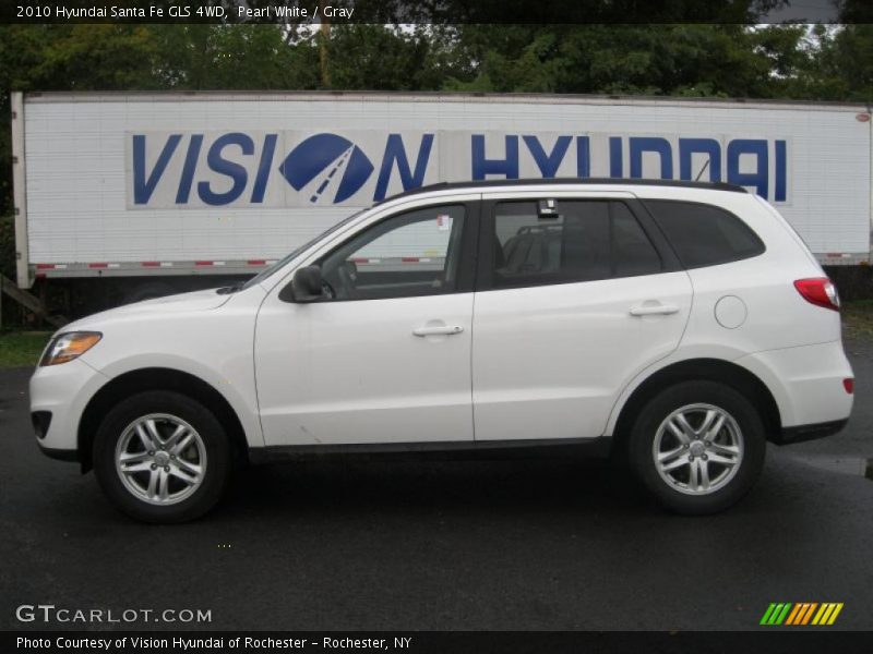 Pearl White / Gray 2010 Hyundai Santa Fe GLS 4WD