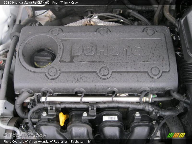 Pearl White / Gray 2010 Hyundai Santa Fe GLS 4WD