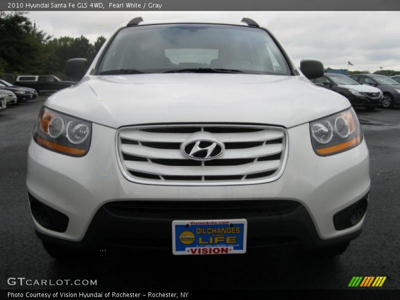 Pearl White / Gray 2010 Hyundai Santa Fe GLS 4WD