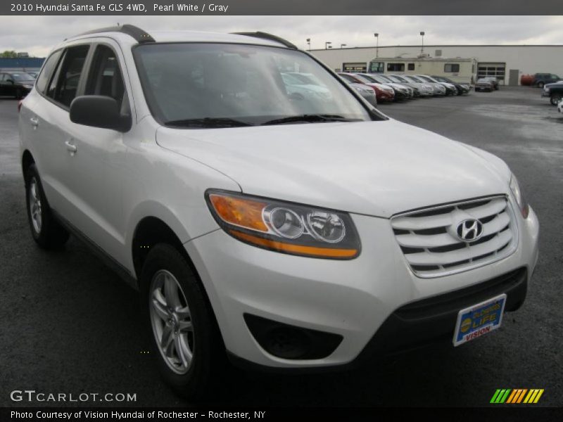 Pearl White / Gray 2010 Hyundai Santa Fe GLS 4WD