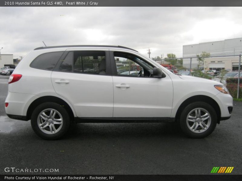 Pearl White / Gray 2010 Hyundai Santa Fe GLS 4WD