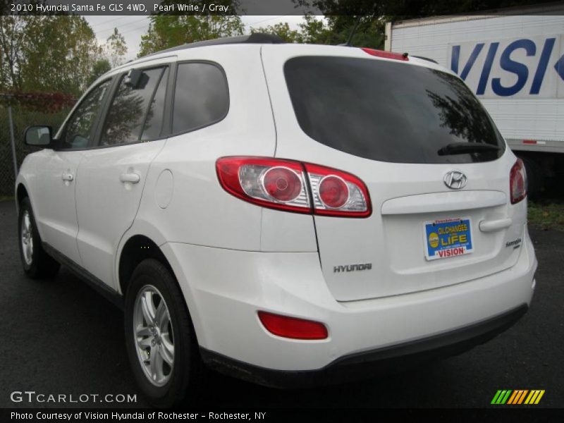 Pearl White / Gray 2010 Hyundai Santa Fe GLS 4WD