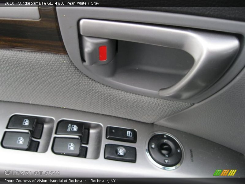 Pearl White / Gray 2010 Hyundai Santa Fe GLS 4WD
