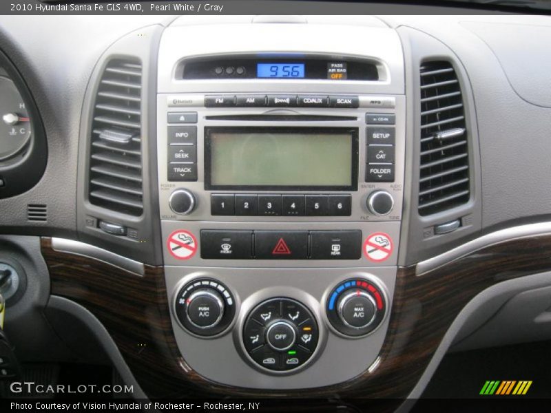 Pearl White / Gray 2010 Hyundai Santa Fe GLS 4WD