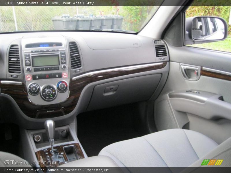 Pearl White / Gray 2010 Hyundai Santa Fe GLS 4WD