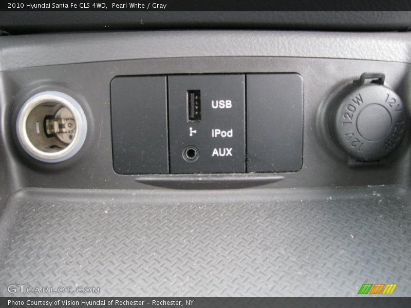 Pearl White / Gray 2010 Hyundai Santa Fe GLS 4WD