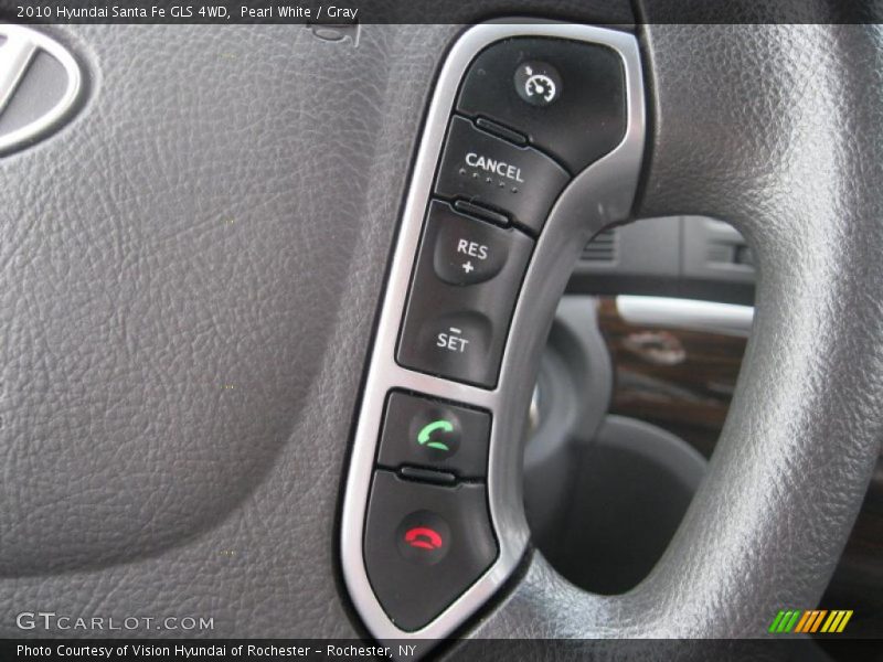 Pearl White / Gray 2010 Hyundai Santa Fe GLS 4WD