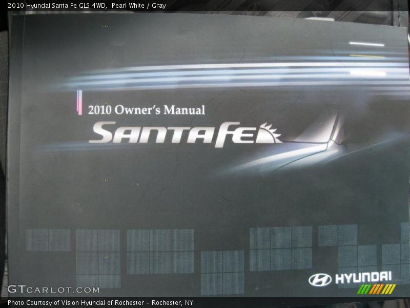 Pearl White / Gray 2010 Hyundai Santa Fe GLS 4WD