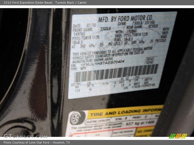 Tuxedo Black / Camel 2010 Ford Expedition Eddie Bauer