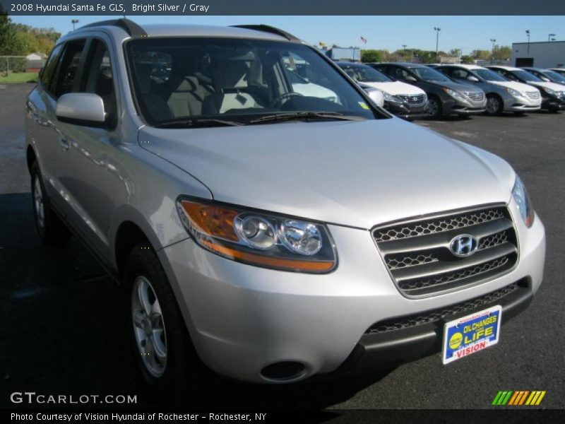 Bright Silver / Gray 2008 Hyundai Santa Fe GLS