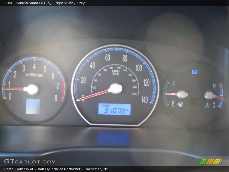 Bright Silver / Gray 2008 Hyundai Santa Fe GLS