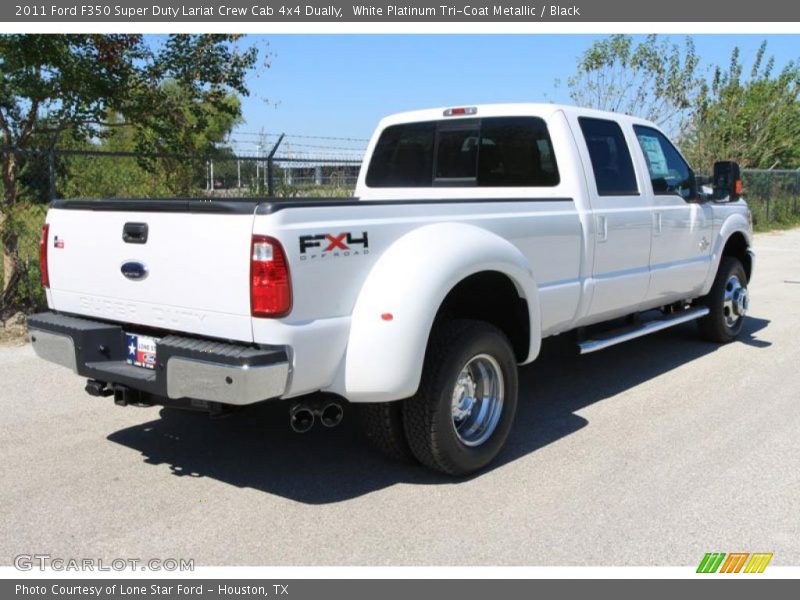 White Platinum Tri-Coat Metallic / Black 2011 Ford F350 Super Duty Lariat Crew Cab 4x4 Dually