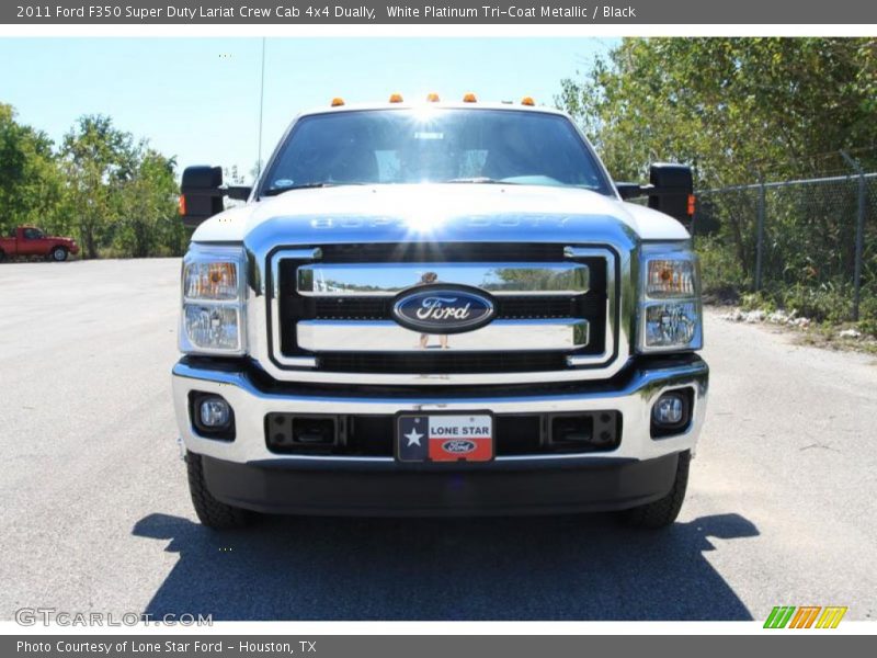 White Platinum Tri-Coat Metallic / Black 2011 Ford F350 Super Duty Lariat Crew Cab 4x4 Dually