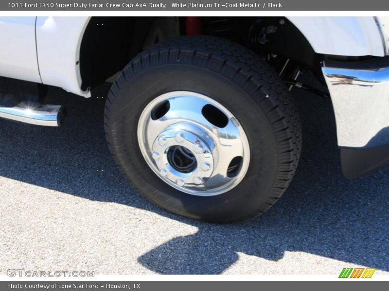White Platinum Tri-Coat Metallic / Black 2011 Ford F350 Super Duty Lariat Crew Cab 4x4 Dually