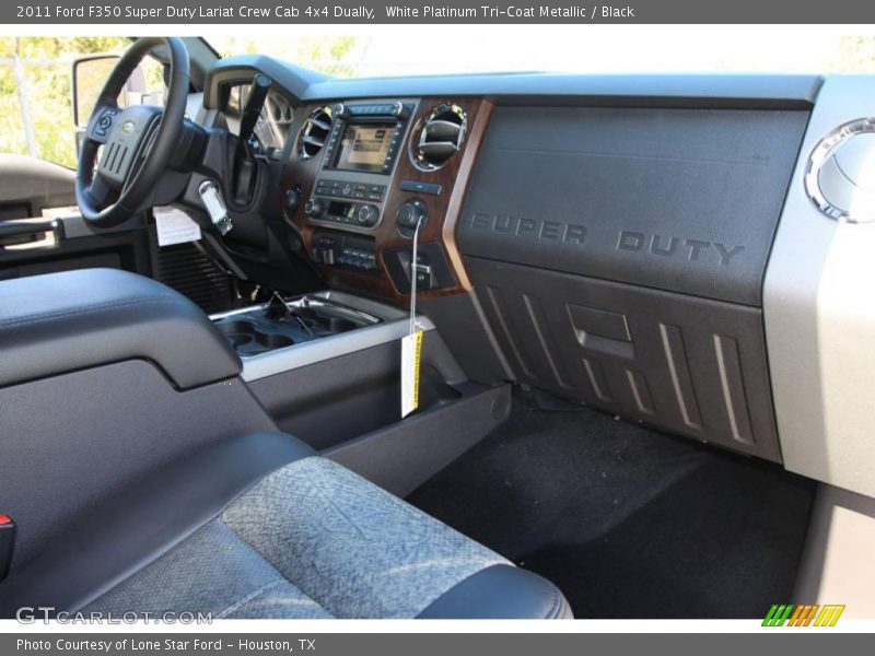 White Platinum Tri-Coat Metallic / Black 2011 Ford F350 Super Duty Lariat Crew Cab 4x4 Dually