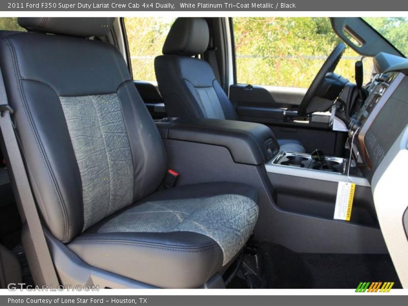 White Platinum Tri-Coat Metallic / Black 2011 Ford F350 Super Duty Lariat Crew Cab 4x4 Dually
