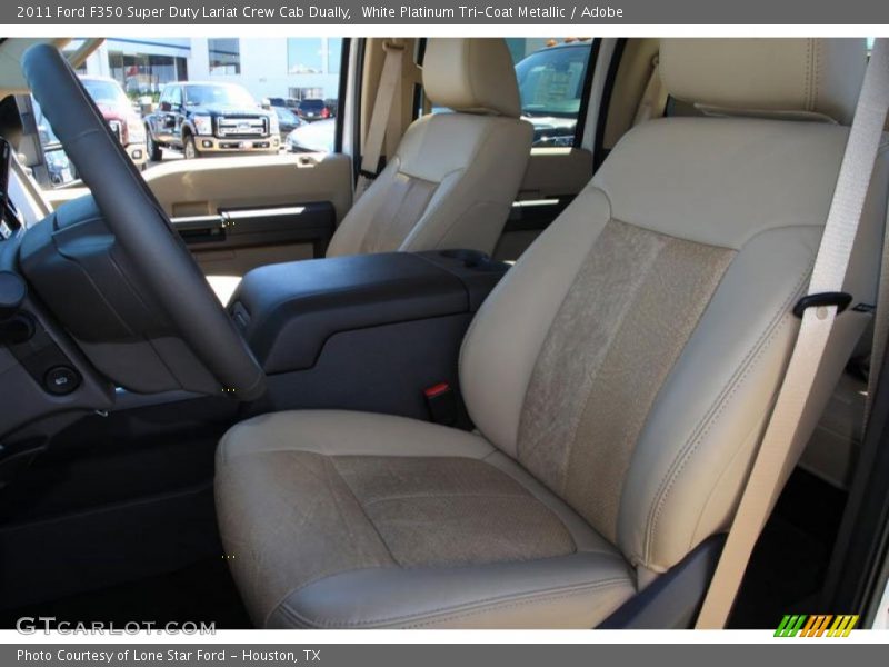 White Platinum Tri-Coat Metallic / Adobe 2011 Ford F350 Super Duty Lariat Crew Cab Dually