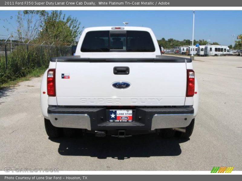 White Platinum Tri-Coat Metallic / Adobe 2011 Ford F350 Super Duty Lariat Crew Cab Dually