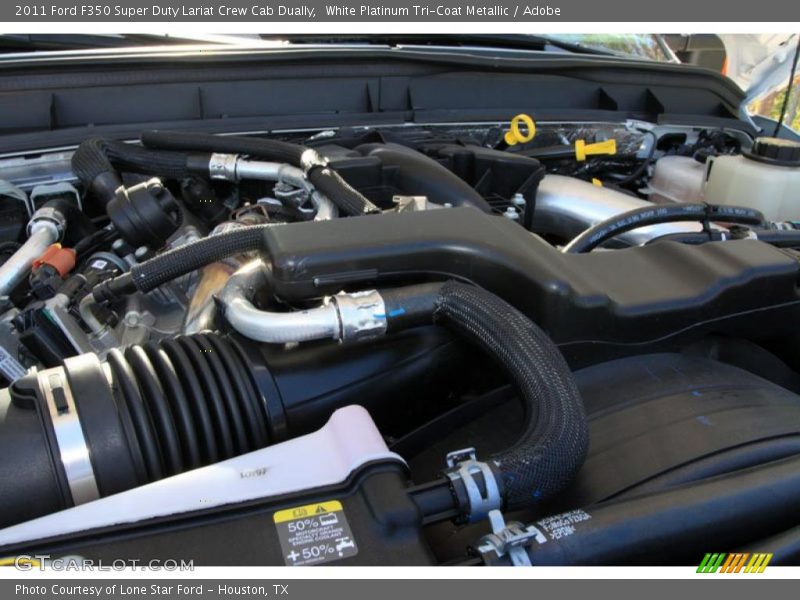 White Platinum Tri-Coat Metallic / Adobe 2011 Ford F350 Super Duty Lariat Crew Cab Dually