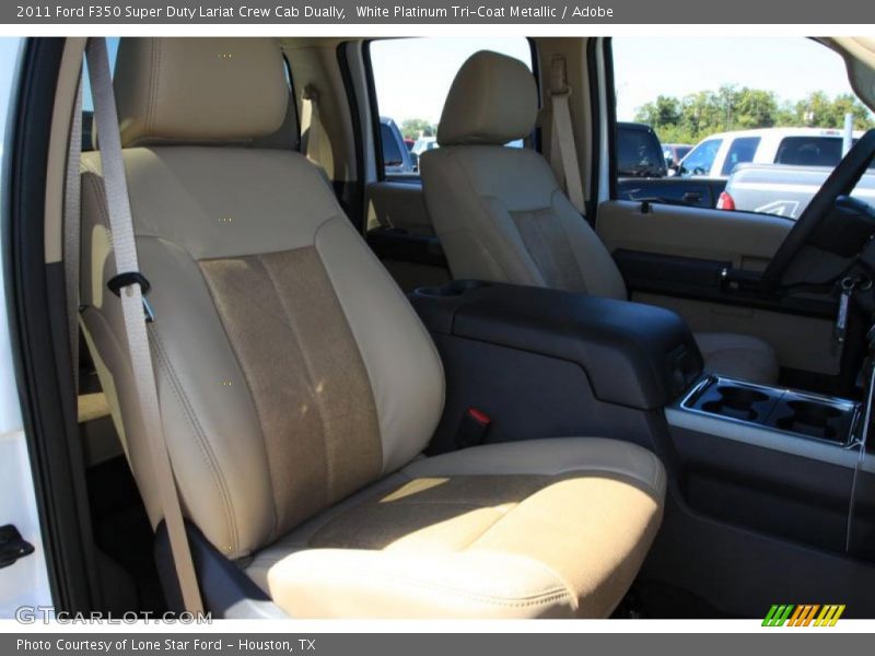 White Platinum Tri-Coat Metallic / Adobe 2011 Ford F350 Super Duty Lariat Crew Cab Dually