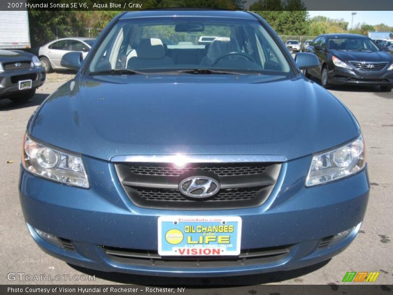Aqua Blue / Gray 2007 Hyundai Sonata SE V6