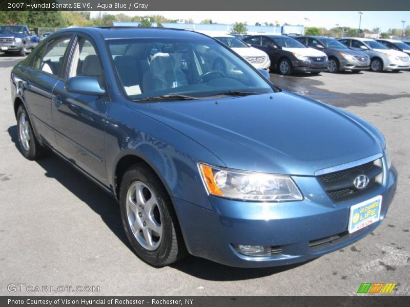 Aqua Blue / Gray 2007 Hyundai Sonata SE V6