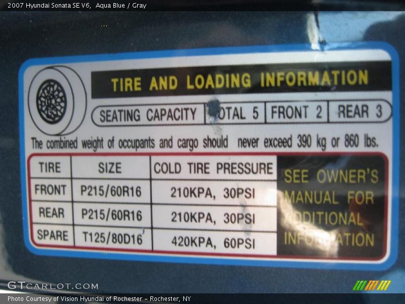 Aqua Blue / Gray 2007 Hyundai Sonata SE V6