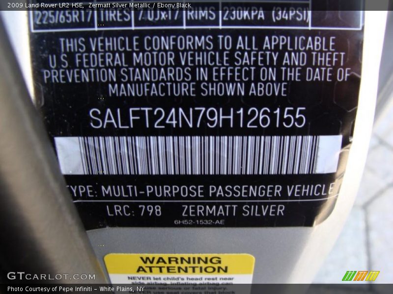 Zermatt Silver Metallic / Ebony Black 2009 Land Rover LR2 HSE