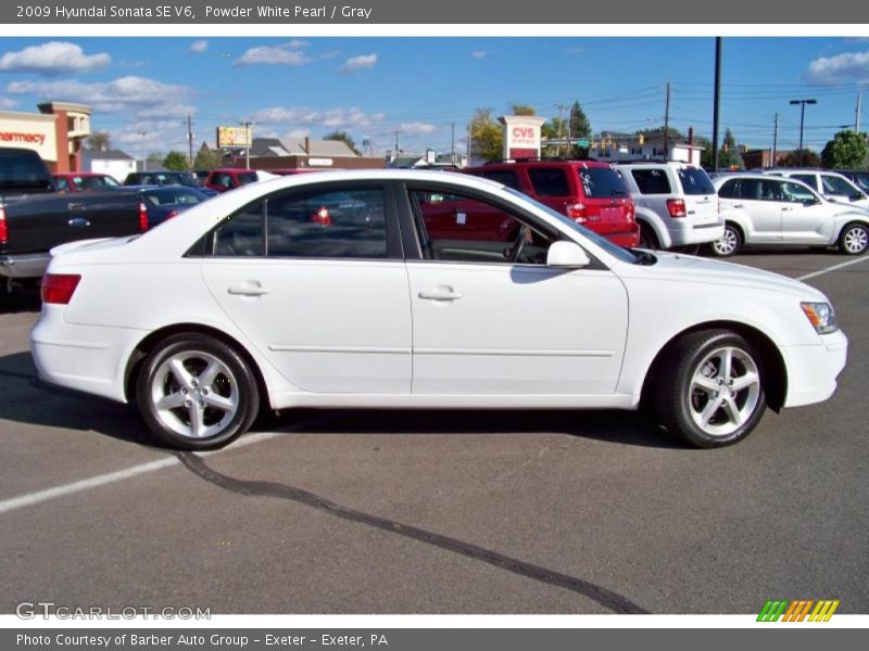 Powder White Pearl / Gray 2009 Hyundai Sonata SE V6