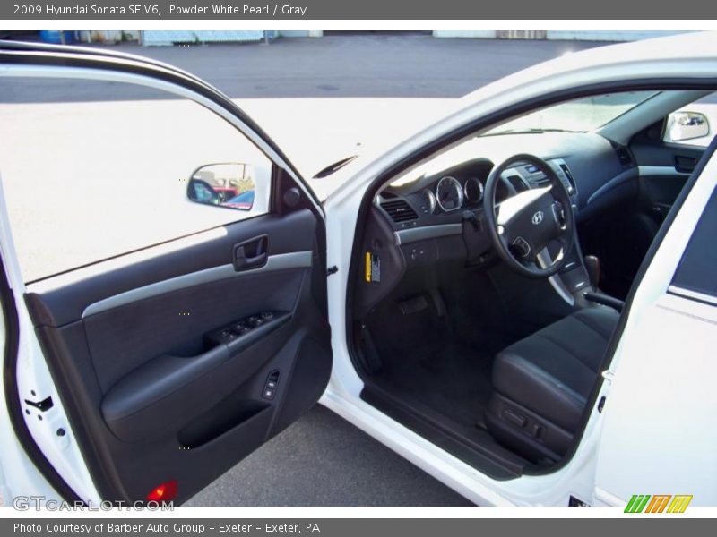 Powder White Pearl / Gray 2009 Hyundai Sonata SE V6