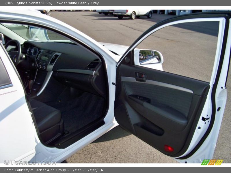 Powder White Pearl / Gray 2009 Hyundai Sonata SE V6
