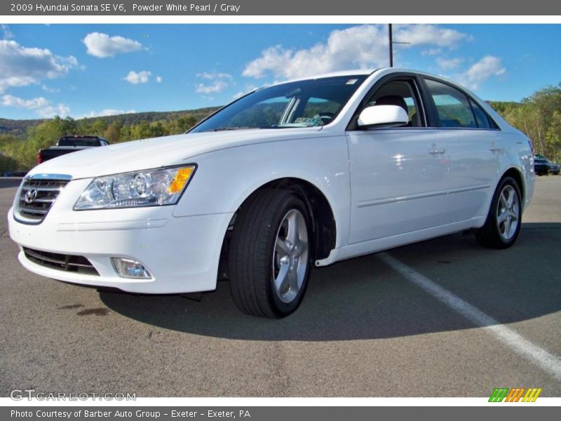 Powder White Pearl / Gray 2009 Hyundai Sonata SE V6