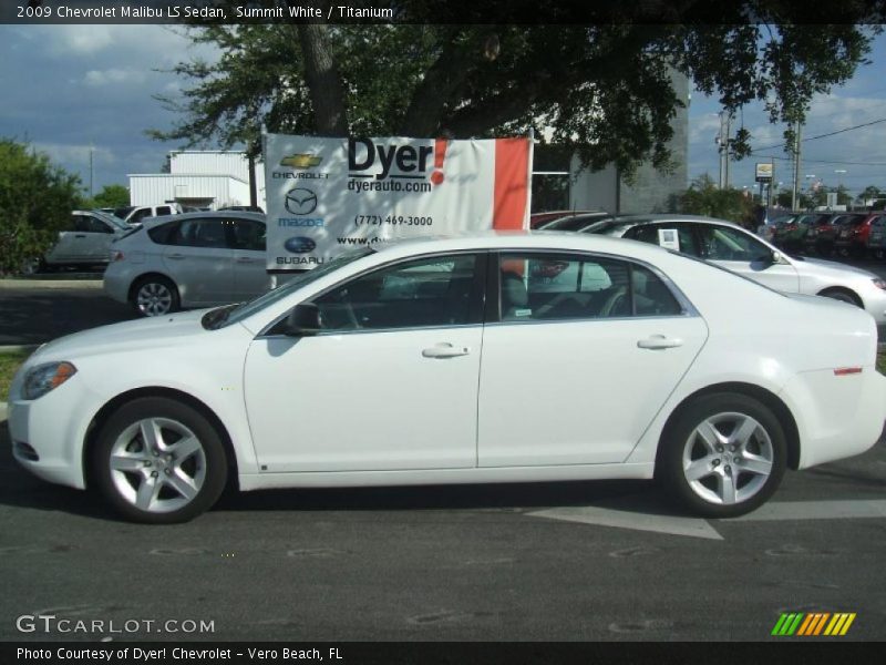 Summit White / Titanium 2009 Chevrolet Malibu LS Sedan