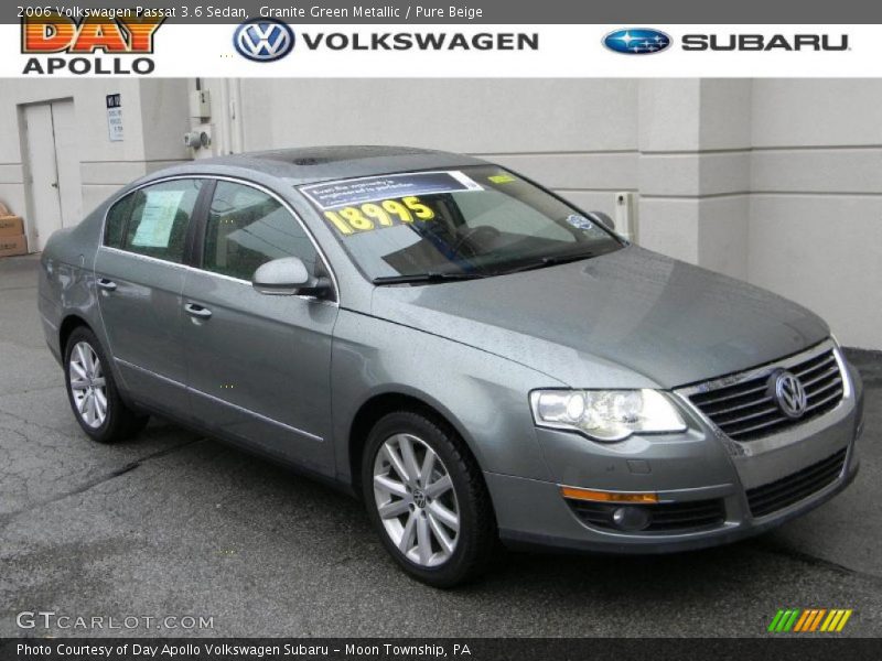 Granite Green Metallic / Pure Beige 2006 Volkswagen Passat 3.6 Sedan