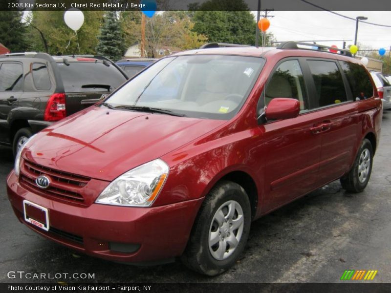 Claret Red Metallic / Beige 2008 Kia Sedona LX