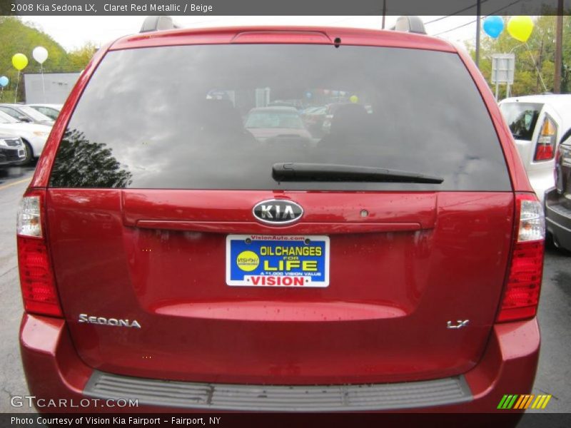 Claret Red Metallic / Beige 2008 Kia Sedona LX
