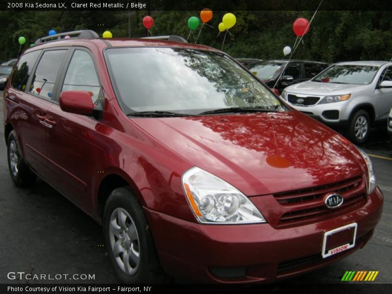 Claret Red Metallic / Beige 2008 Kia Sedona LX