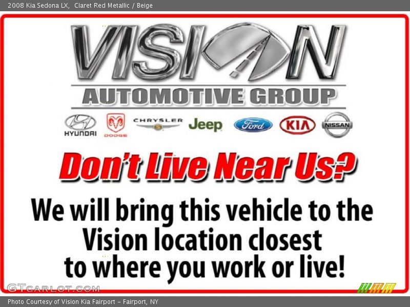 Claret Red Metallic / Beige 2008 Kia Sedona LX